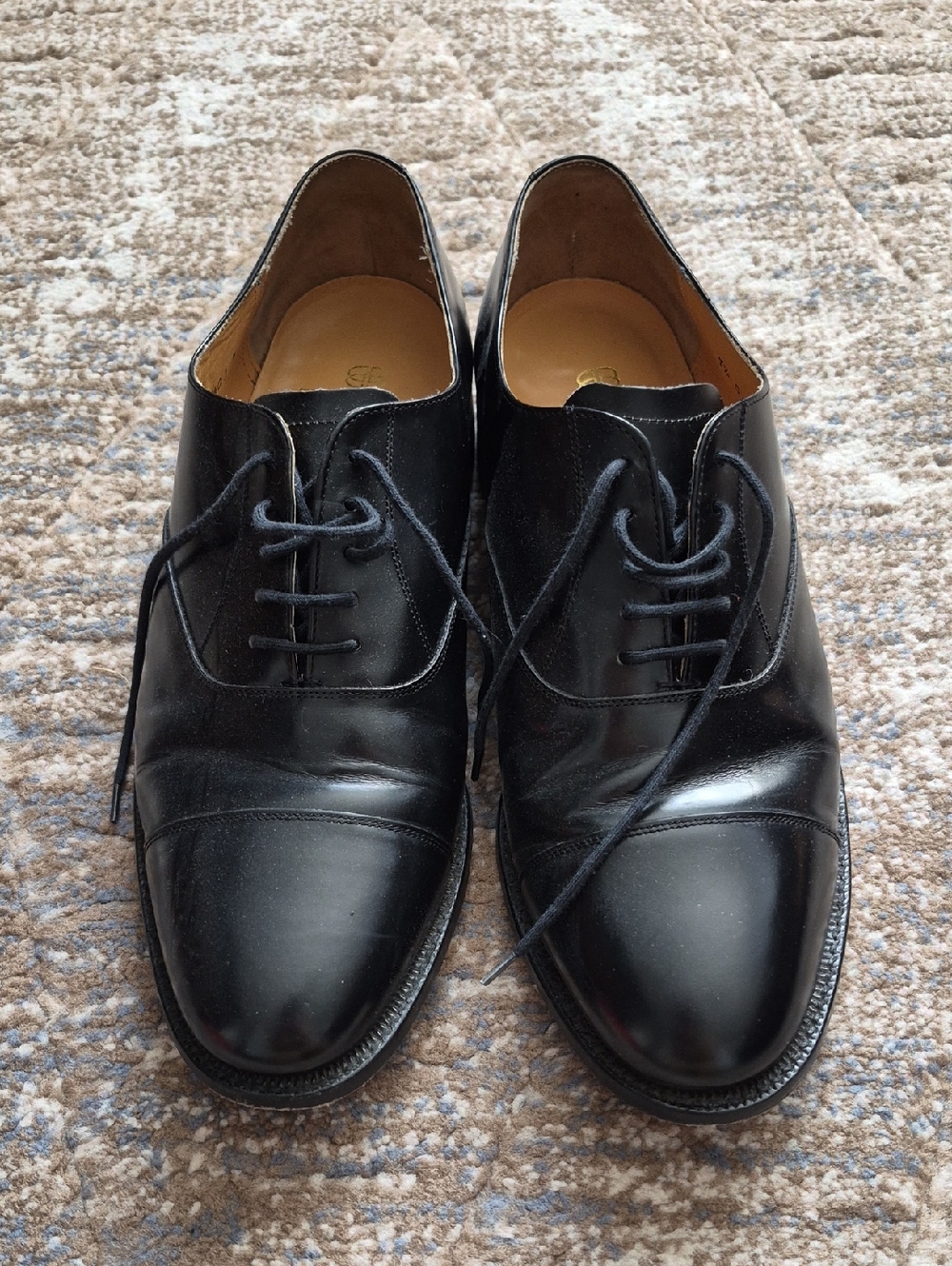 Barker Of Earls Barton Black Leather Oxford Shoes